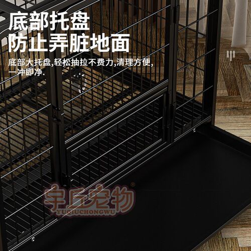 金毛专用狗笼带厕所狗房子狗窝室内带门不锈钢可折叠狗笼子大型犬