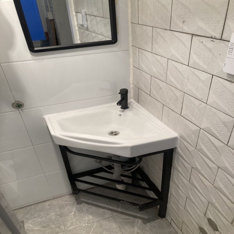 三角立柱盆洗漱盘陶瓷洗手池小户型洗手盆洗脸池家用落地落地式