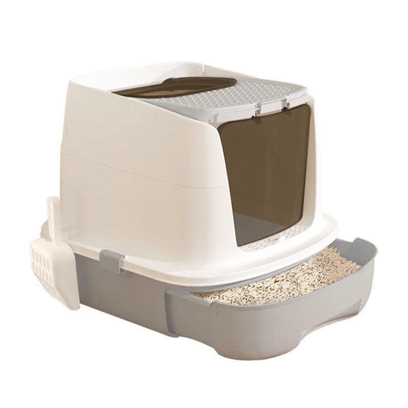 抽屉式猫砂盆防臭全封闭猫厕所超大号防外溅顶出猫沙屎盆子不带砂