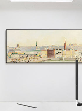 不够艺术 现代客厅风景装u饰画工作室走廊墙面壁画卧室长横幅挂画