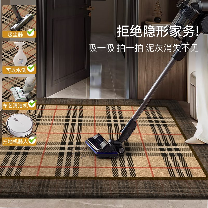 新款奢牌入户门地垫家用防滑门垫大门口玄关地毯进门耐脏蹭土脚垫