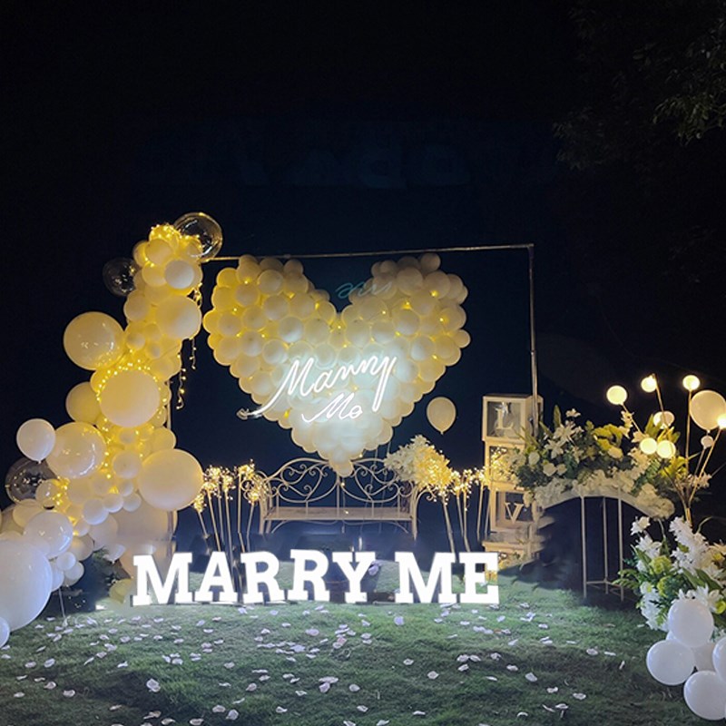 七夕氛围布置房间气球室外场景男女浪漫氛围室内求婚kt背景墙装饰