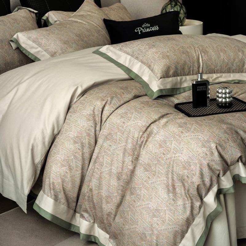 秋冬100支长绒棉加厚磨毛床上四件套纯棉被套全棉床单保暖床品1.8