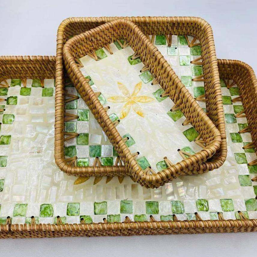 藤编彩贝托盘编织贝壳摆放盘大中小号茶杯茶壶茶具盘,纺织面料/辅料/配套,纺织机械配件,淘宝优惠券,粉丝福利购,淘宝优惠卷