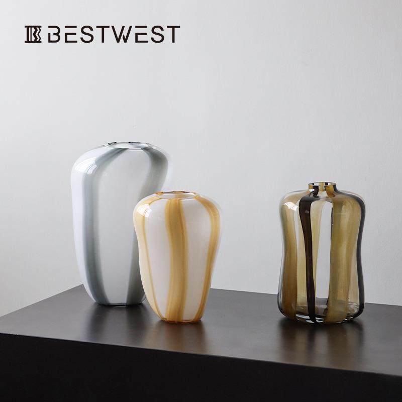 博西家居彩色条纹异形水培玻璃花瓶样板间花器软装饰品花器摆件,机械设备,其他机械设备,淘宝优惠券,粉丝福利购,淘宝优惠卷