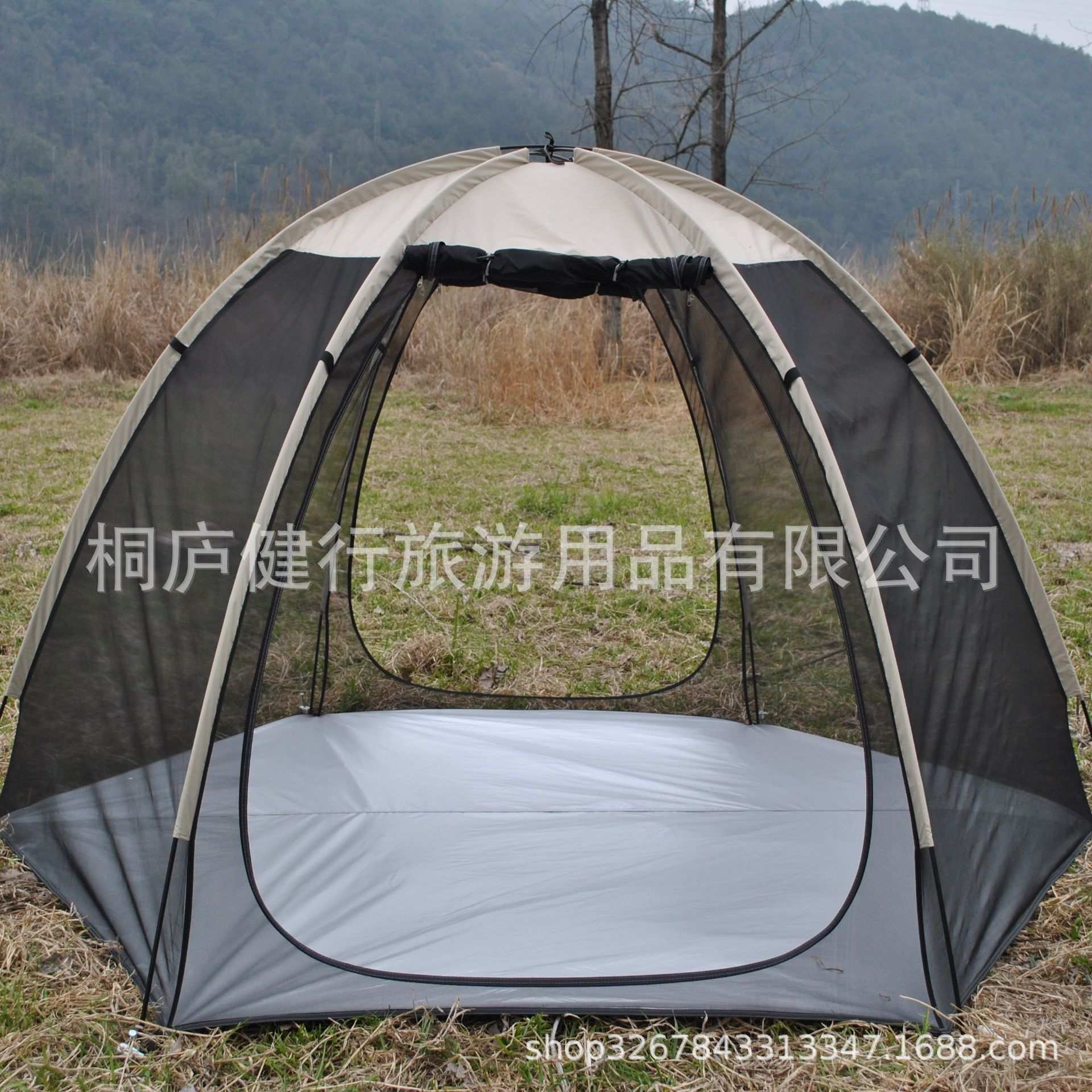 6人全网纱六角帐篷蚊帐,超轻量防蚊虫透气看比赛帐篷,家庭大帐篷