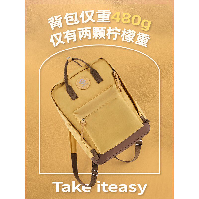 帆布双肩包女生大学生手提书包大容量2024新款通勤旅行背包电脑包