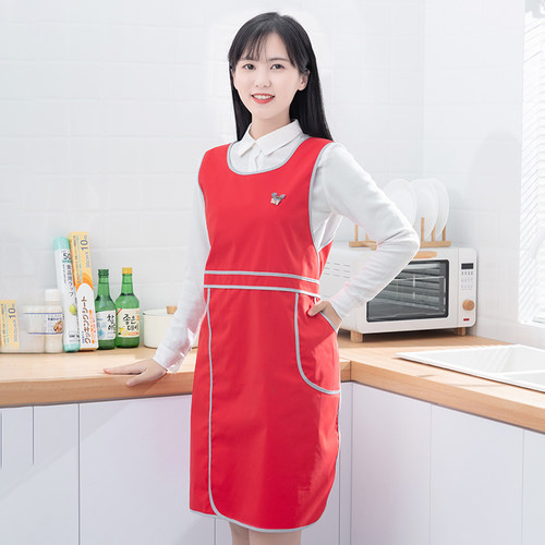 围裙时尚厨房家用防水防油可爱韩版女定制工作罩衣薄款夏天反穿衣