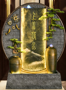 循环流水摆件落地假山喷泉加湿水景客厅店铺门口办公室内装饰景观