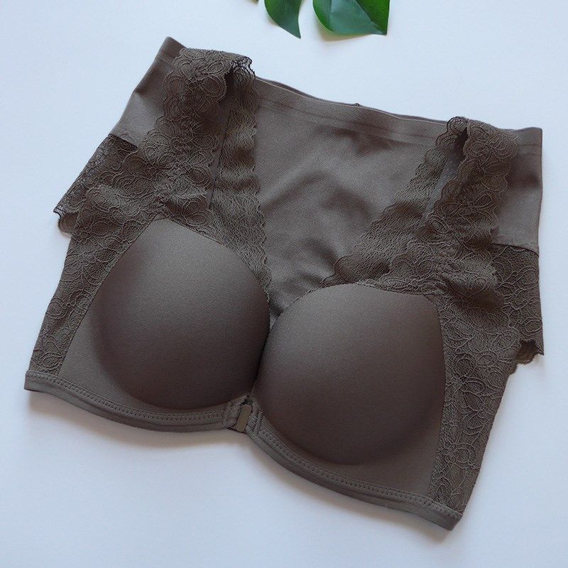 内衣内裤一套女聚拢无钢圈收副乳小胸中厚款蕾丝美背前.扣文胸套