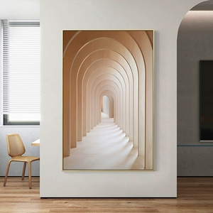 现代简约玄关装饰画建筑视觉空间延伸走廊过道尽头样板间墙壁挂画
