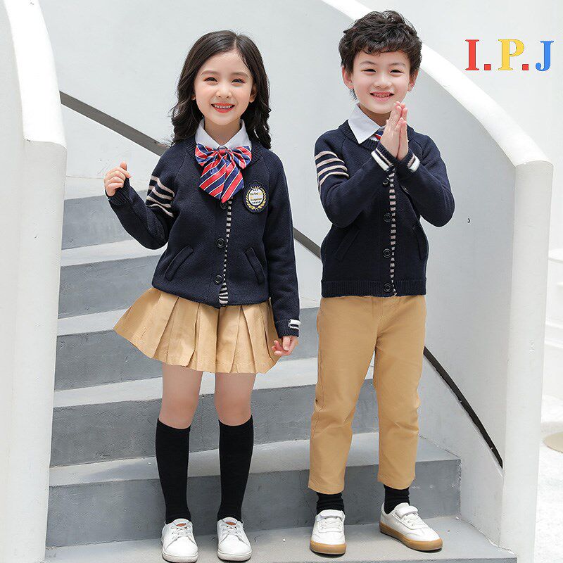 小学生校服春秋套装英伦三件套班服儿童秋冬装毛衣冬季幼儿园园服