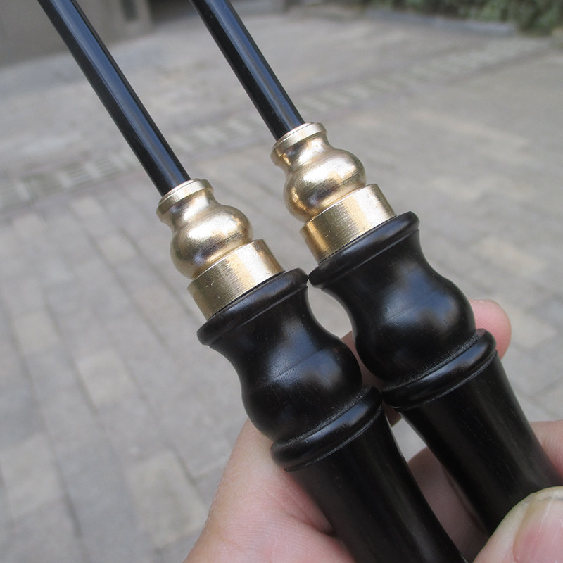 碳素双托杆紫檀木手柄单头空竹抖杆长杆45厘米大小拖