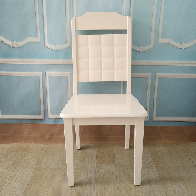 实木餐椅现代简约经济成人家用白色休闲餐厅酒店餐桌靠背椅子凳子
