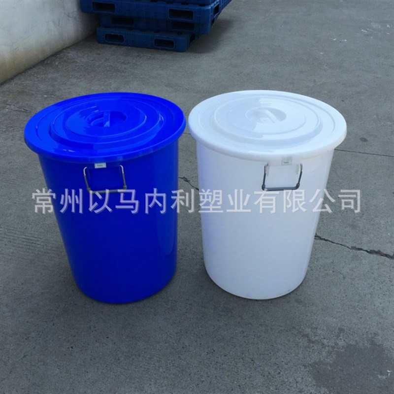 加厚款带盖铁柄塑料水桶圆桶带盖塑料铁柄桶塑料水桶