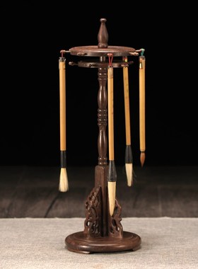 红木工艺品旋转笔挂红酸枝笔笔架毛笔挂架子挂架手饰展示架首饰架