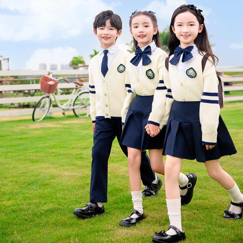 儿童班服套装小学生校服毛衣三件套英伦学院风国风幼儿园园服春秋