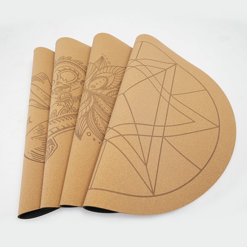 软木天然橡胶冥想垫禅修龙年生肖打坐垫圆形平板倒立支撑瑜伽垫子