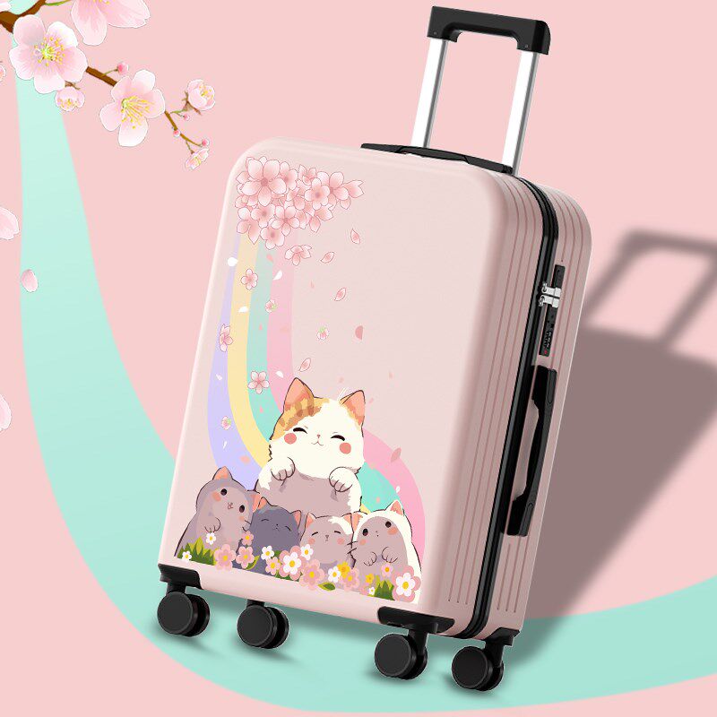 2025新款卡通印花行李箱女20拉杆箱男登机箱高颜值学生旅行箱24寸