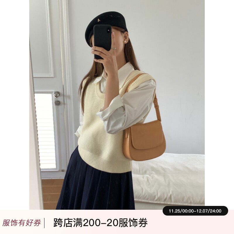 芝士商店~上班通勤单肩包女韩国百搭包包高级感小众马鞍包手提包