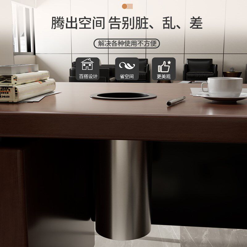 厨房卫生间白色圆形台面废纸口装饰盖橱柜嵌入式不锈钢垃圾桶纸篓
