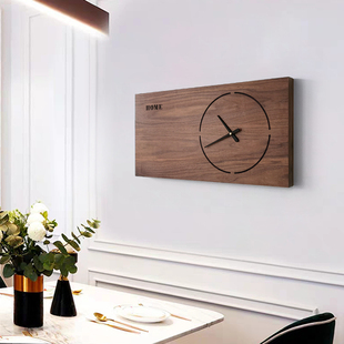 长方形 胡桃木 电表箱装饰画横版加长遮挡箱长款遮电箱的挂钟定制