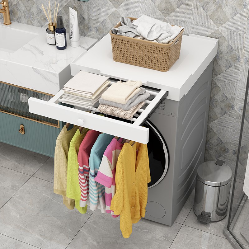 洗衣机置物架上方省空间一字形隔板架阳台置物架烘干机简约叠放架