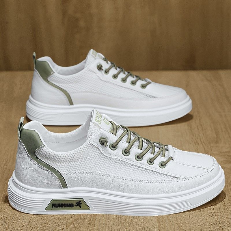 男鞋2024夏季内增高男士百搭板鞋运动休闲鞋防臭透气镂空小白鞋子