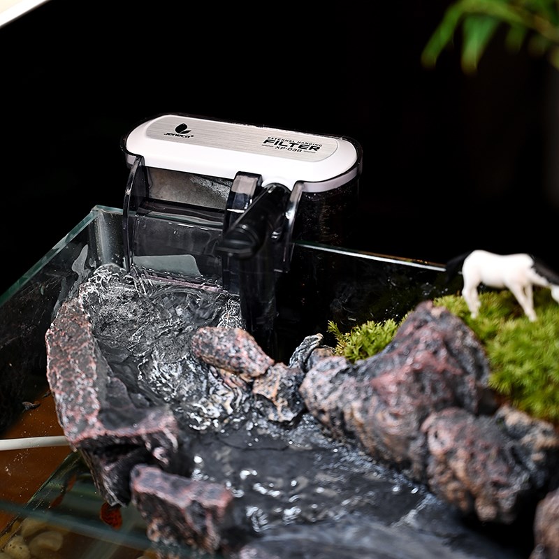 中国风桌面微景缸懒人生态鱼缸小型家用客厅观赏自循环办公室摆件