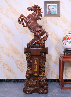 公司开业乔迁礼品马到成功摆件办公室招财马酒店玄关大堂落地装饰