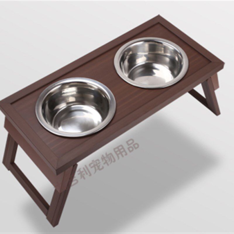 狗食架狗食盆大型犬中型犬小型犬双碗大号不绣钢 狗食碗
