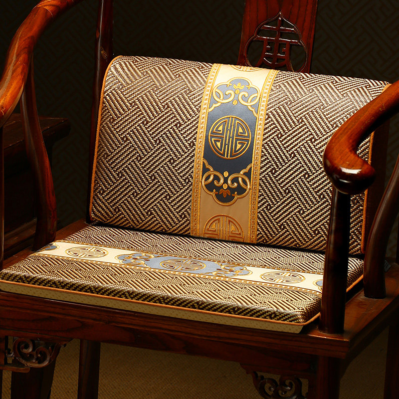 中式椅子坐垫凉席腰靠垫靠背一体夏季透气凉垫座椅靠垫护腰冰藤垫,居家布艺,椅垫,淘宝优惠券,粉丝福利购,淘宝优惠卷