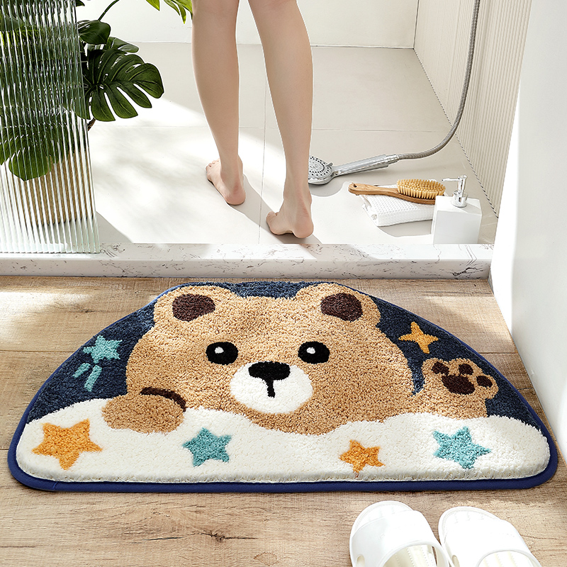 半圆浴室吸水地垫家用可爱厕所门口脚垫门垫进门防滑垫卫生间地垫