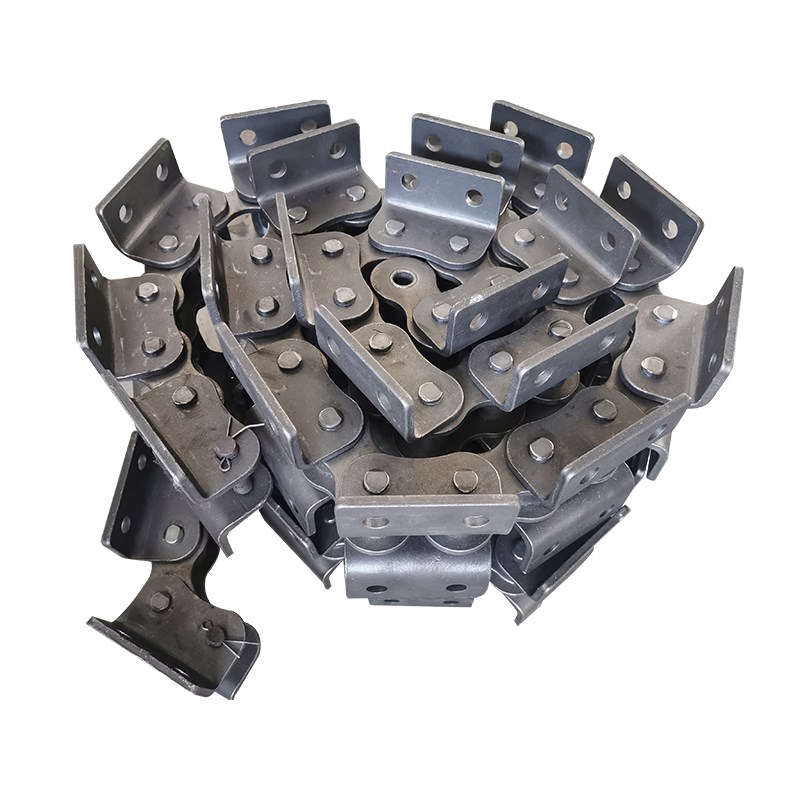 工业传动链条08B10A12A单双侧带耳弯板双孔链条定制非标弯板链条
