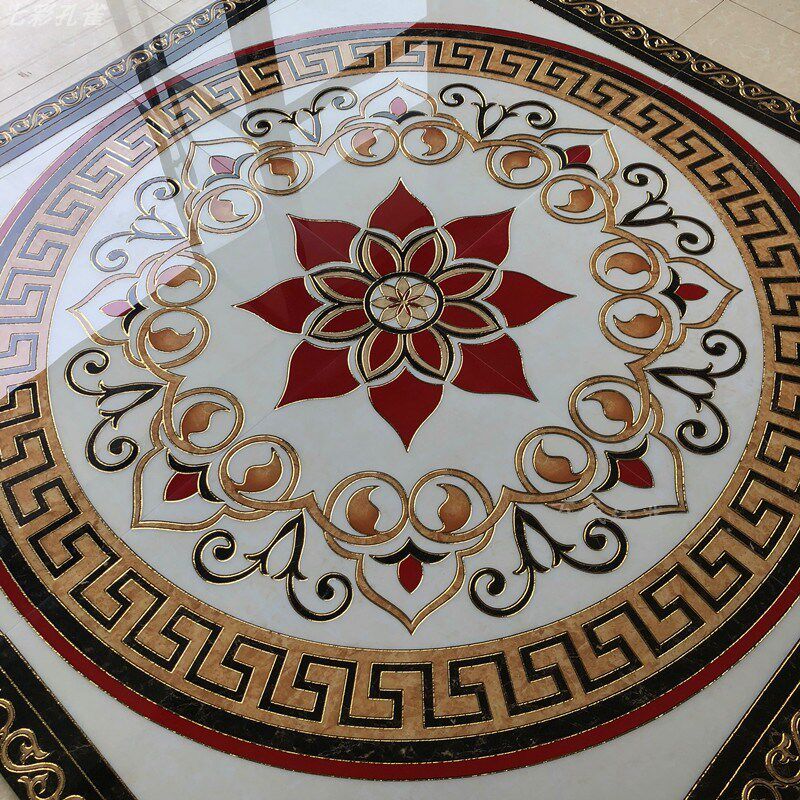 客厅拼花瓷砖花片600x600欧式入户玄关过道走廊地砖拼花1200*1200