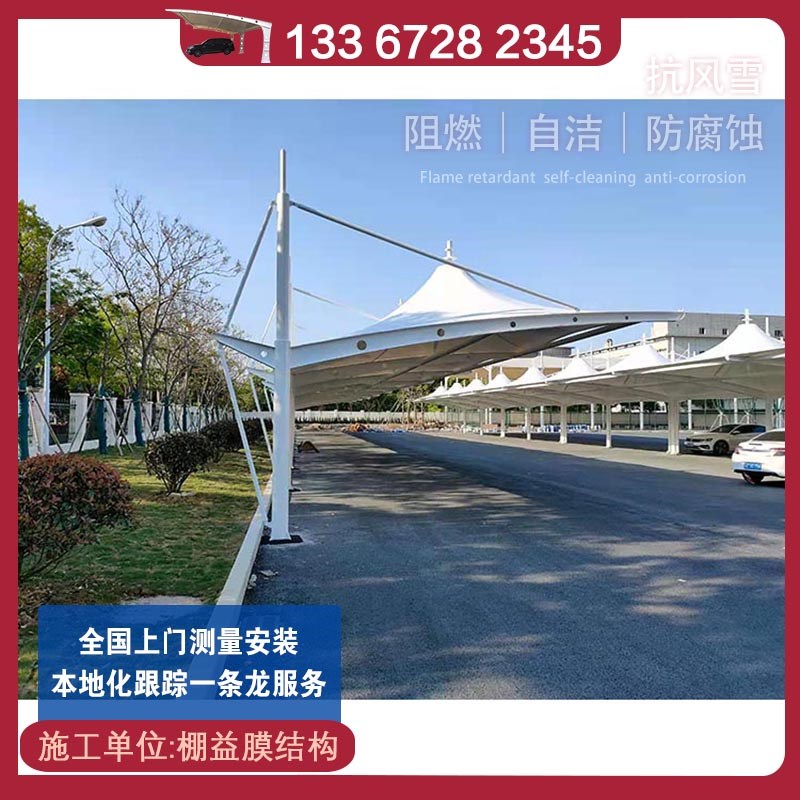 汽车双开停车棚湖北鄂州黄冈咸宁钢结构电动车棚小区自行车遮阳棚