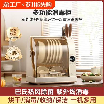 韩加消毒碗柜家用小型厨房台式消毒柜桌面碗筷餐具烘干消毒机收纳