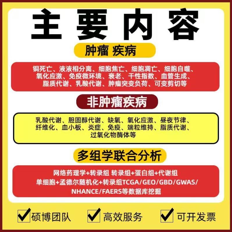 生信分析指导 医学科研课题设计 TCGA数据库挖掘 Meta分析指导