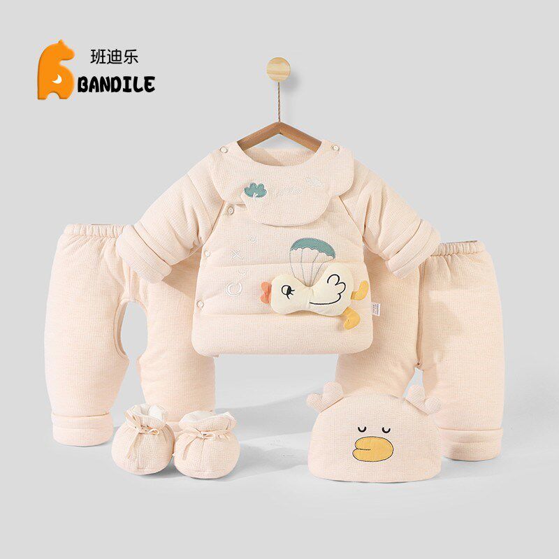 新生儿加厚套装冬款男女宝宝纯棉抱衣拜年服婴儿S外出服大红色棉