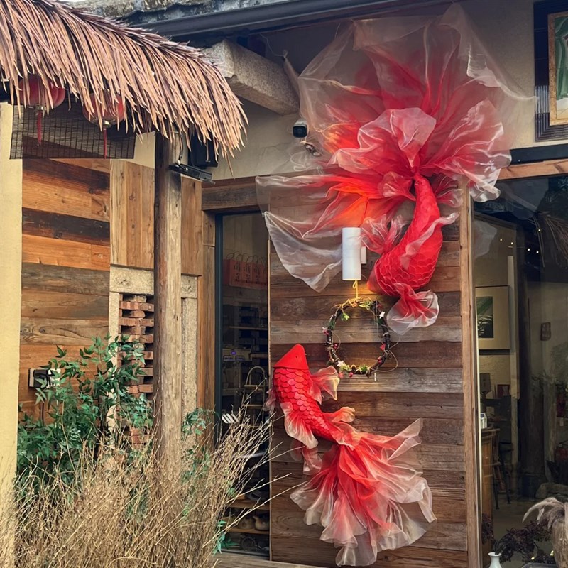 手工锦鲤eva花场景布置新年装饰商业店铺橱窗吊饰商场美陈纸艺花