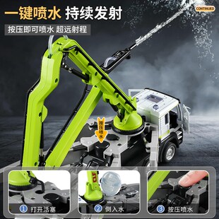 合金水泥泵车玩具儿童浇灌车混凝土运输车男孩工程车可喷水玩具车