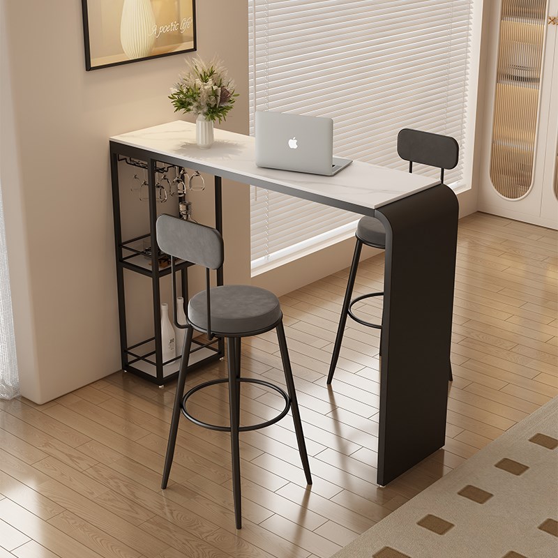 吧台桌家用简约岩板高脚桌长条桌客厅沙发阳台隔断迷你休闲小吧台