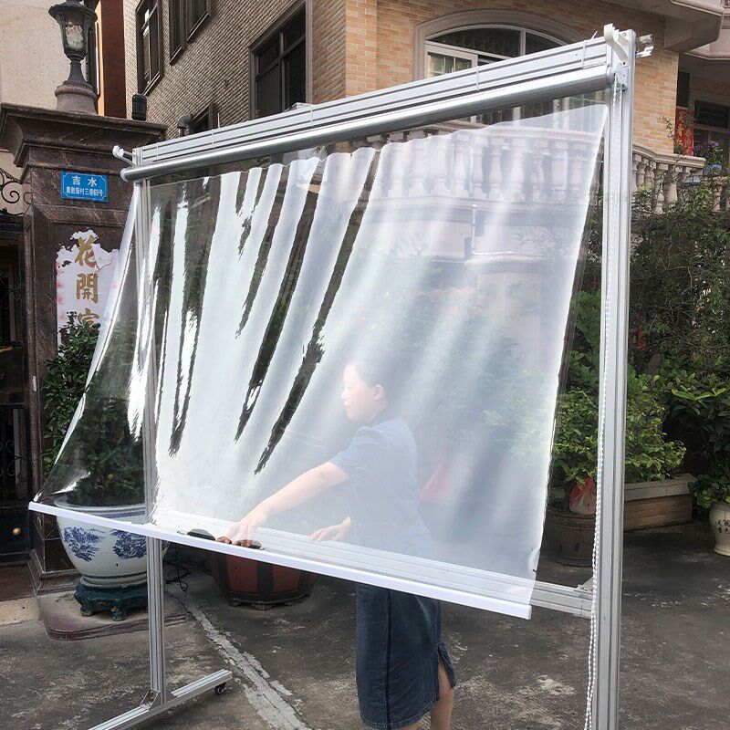 PVC全b透明防水卷帘简约现代风格冷气隔断隔热防尘卷拉式成品窗帘