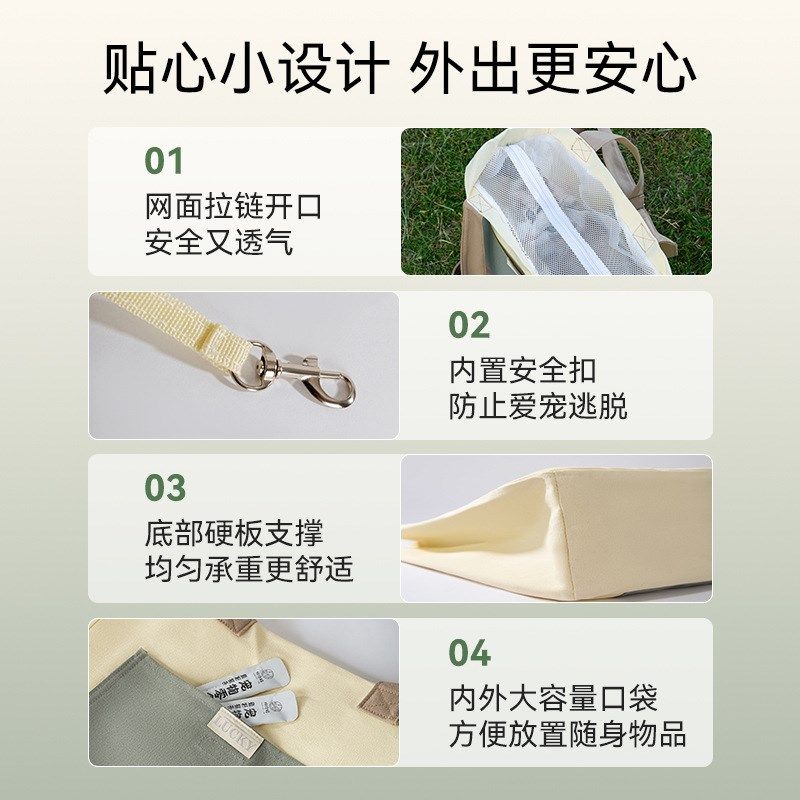 春季猫咪出门包外出猫包斜跨单肩肩保暖帆布猫包便携可露头猫包