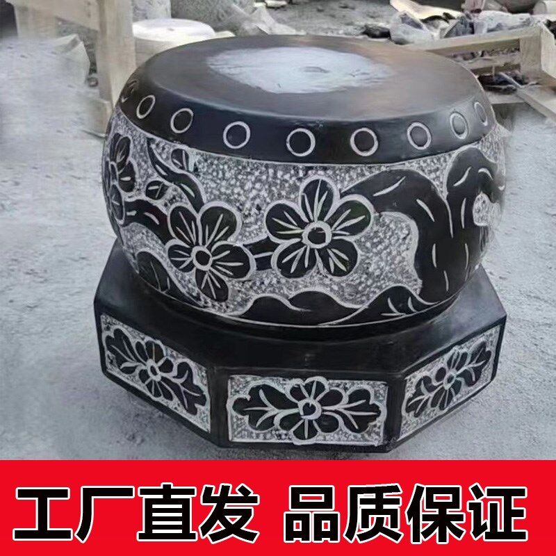 墩子底座木柱底座空心包柱石圆墩天然青石K柱墩柱脚石柱基石柱墩 - 实物图