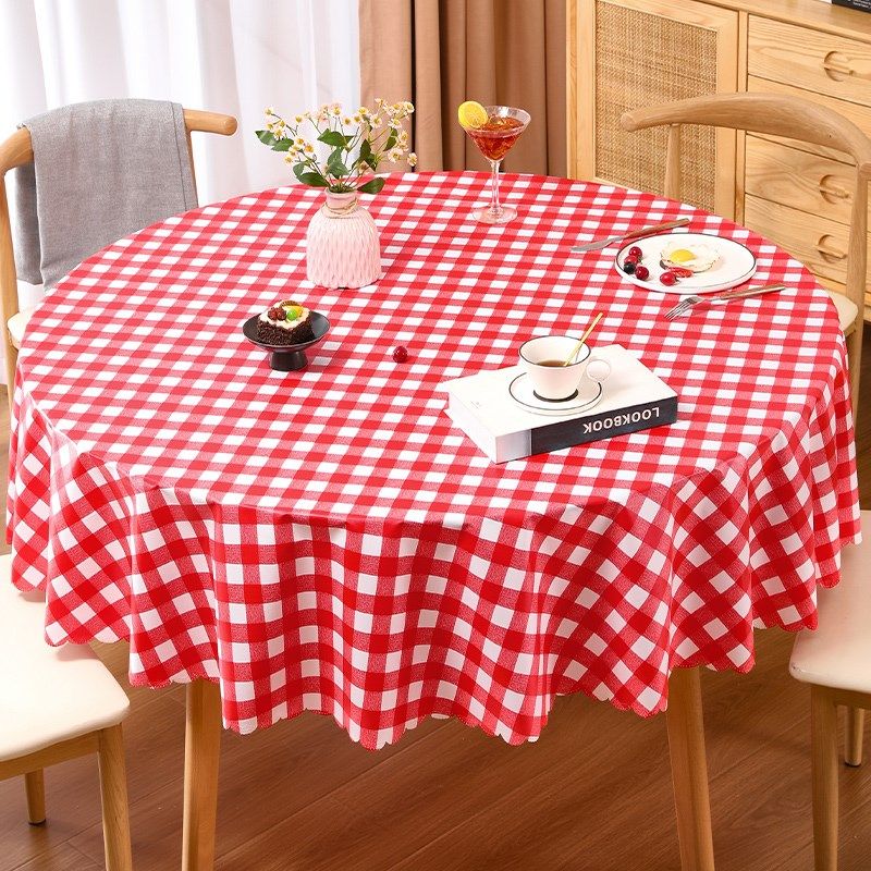 圆桌桌布格子圆形餐桌布防水防油免洗防污防烫保护垫酒店饭店网红,居家布艺,桌布,淘宝优惠券,粉丝福利购,淘宝优惠卷