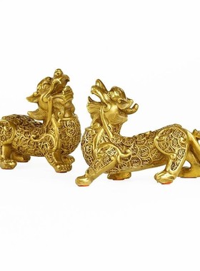 纯铜金钱站貔貅大号一对工艺品摆件开业礼品家用办公室镇宅招财