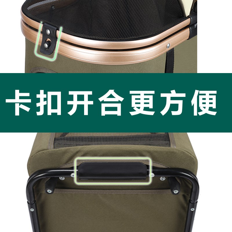 手推车中小型分离提篮猫咪外出宠物轻便拉车大型猫包铝合上下双层