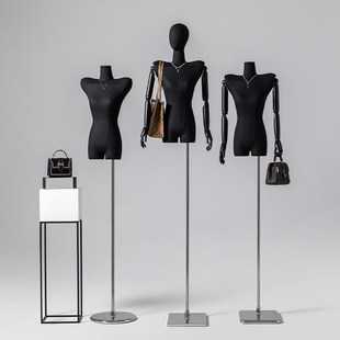 服装店韩版耸肩模特道具女全身人体展示架半身翘肩平肩人偶模特架