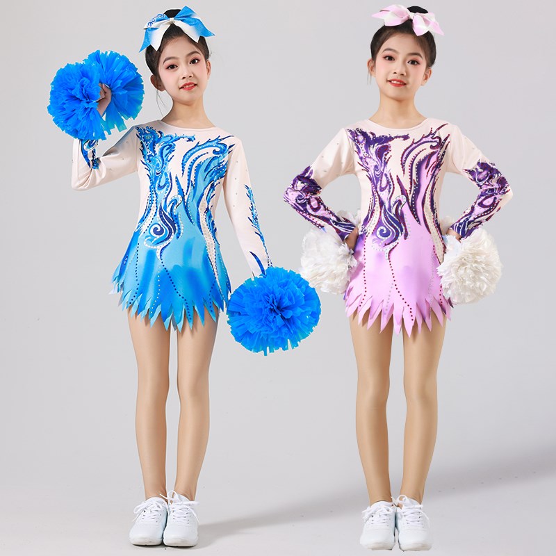 定制团体竞技健美服装新款啦啦操儿童啦啦队表演服艺术体操服演出